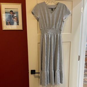 Elegant Blue Flowy Maxi Dress